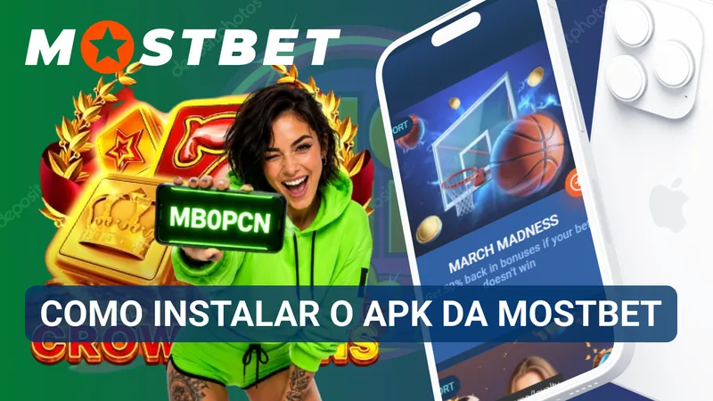 Instalação do arquivo APK da Mostbet em andamento na tela de um smartphone Android.