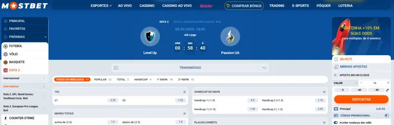 Aposta e cupom de Dota 2
