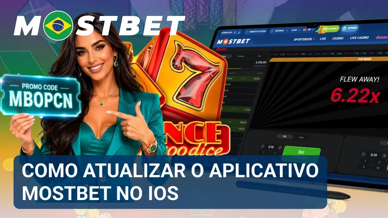 Processo de atualização do aplicativo Mostbet iniciado nas configurações de um iPhone.