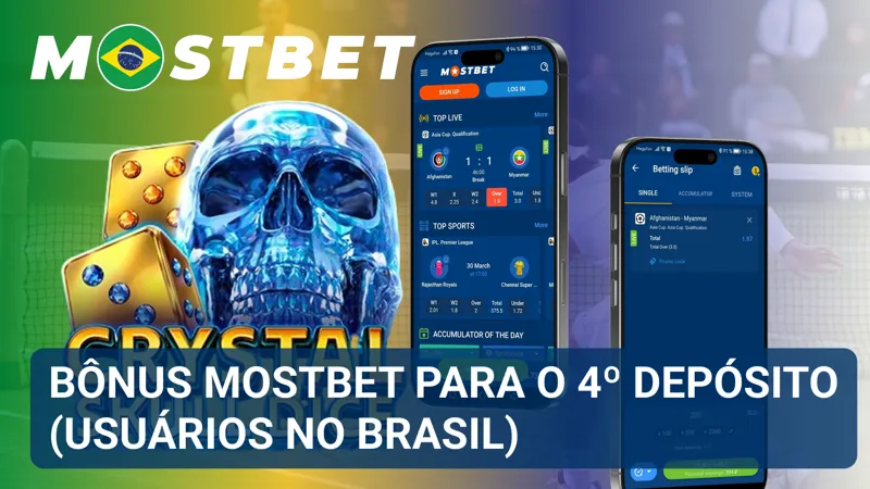 Crédito do quarto depósito é apresentado na página de recompensas da MostBet Brasil.
