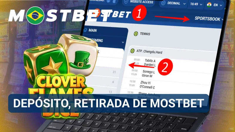 Área financeira apresenta opções de depósito e retirada disponíveis na conta da MostBet.