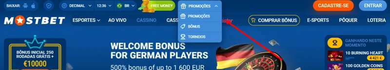 Códigos promocionais e promoções da casa de apostas MostBet