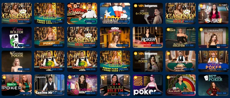 Jogue pôquer com crupiê ao vivo no Cassino MostBet