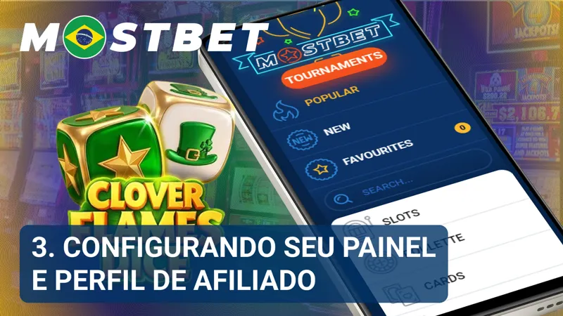 Interface de configuração permite personalizar o painel e o perfil do afiliado na MostBet.