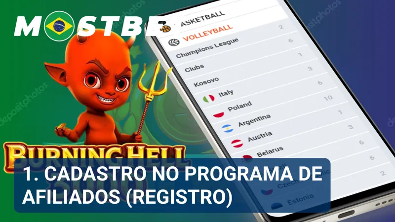 Formulário de cadastro do Programa de Afiliados MostBet solicita as informações necessárias para criar uma conta.