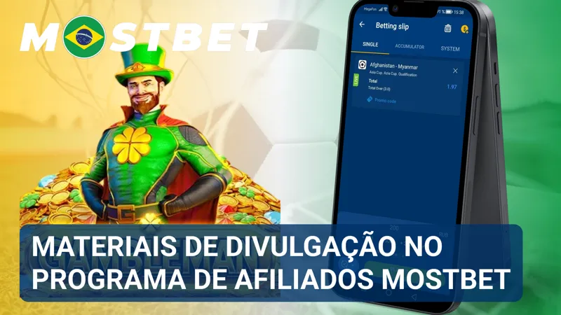 Biblioteca de banners, links e criativos promocionais está disponível no painel do Programa de Afiliados MostBet.