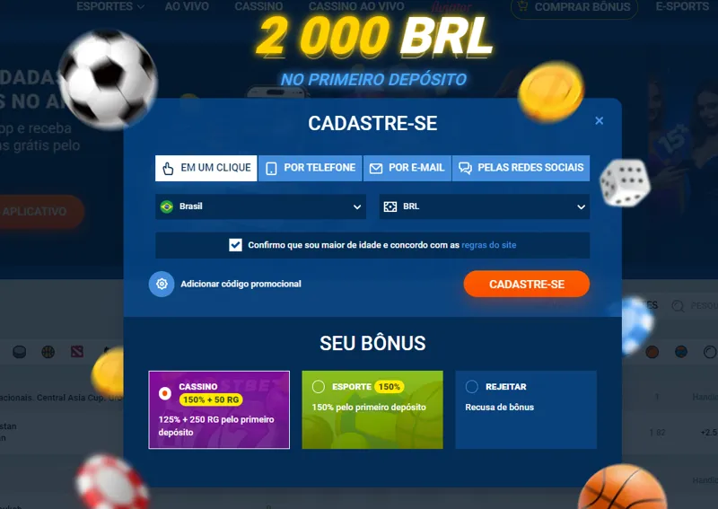 Formulário de registro para um novo jogo na MostBet