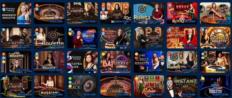 Opções de jogo de roleta no MostBet Live Casino