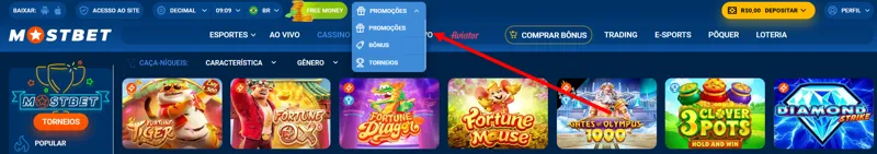 Caça-níqueis no cassino MostBet